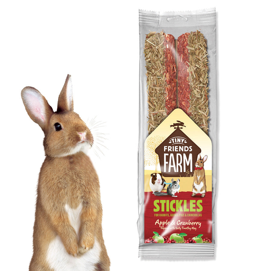 Tiny Friends Farm Stickles Small Animal Treats Apple and Cranberry 100g