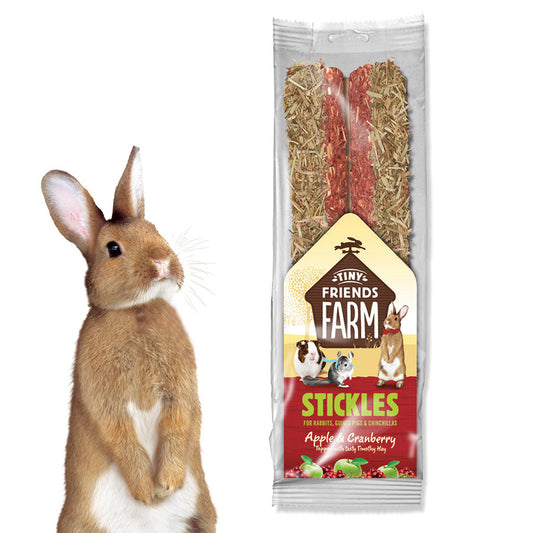 Tiny Friends Farm Stickles Small Animal Treats Apple and Cranberry 100g