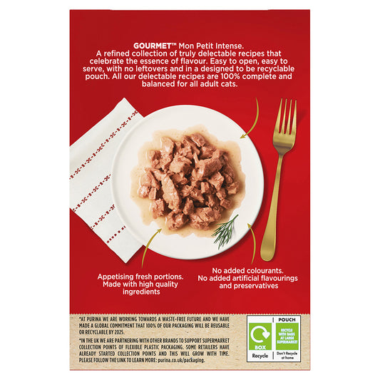 Gourmet Mon Petit Intense Wet Adult Cat Food Duck, Chicken & Turkey 6x50g