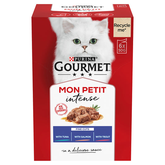 Gourmet Mon Petit Wet Cat Food Tuna, Salmon & Trout 6x50g