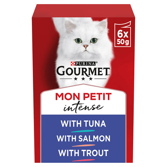 Gourmet Mon Petit Wet Cat Food Tuna, Salmon & Trout 6x50g