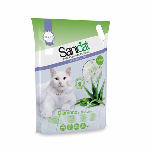 Sanicat Diamonds Aloe Vera Scent Silica Gel Non Clumping Cat Litter 5 Litre