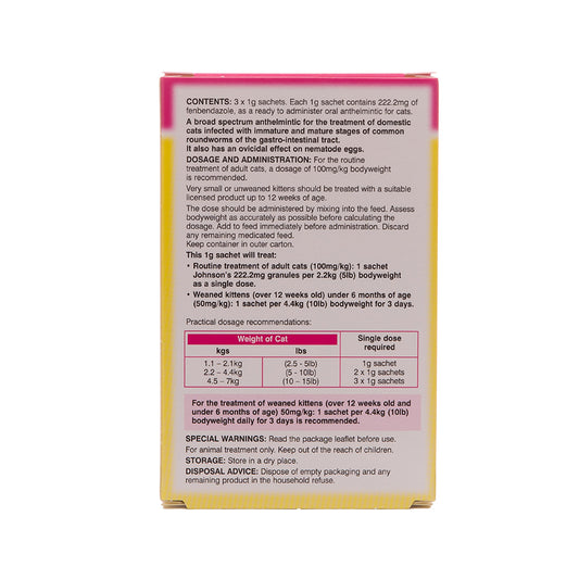 Johnsons Easy Wormer Granules Cat & Kitten 12.4g
