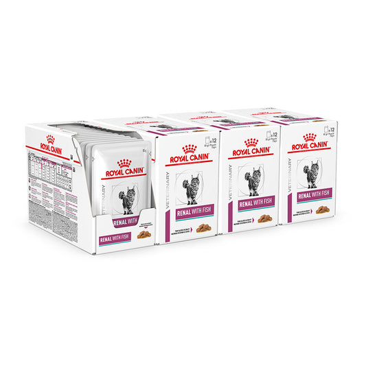 Royal Canin Veterinary Renal Adult Wet Cat Food Fish in Gravy 48x85g