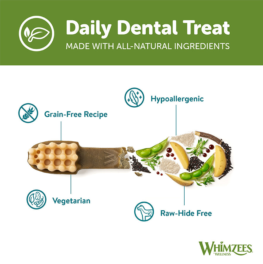 Whimzees Daily Dental Toothbrush For X Small Dogs 48 Pack 360g