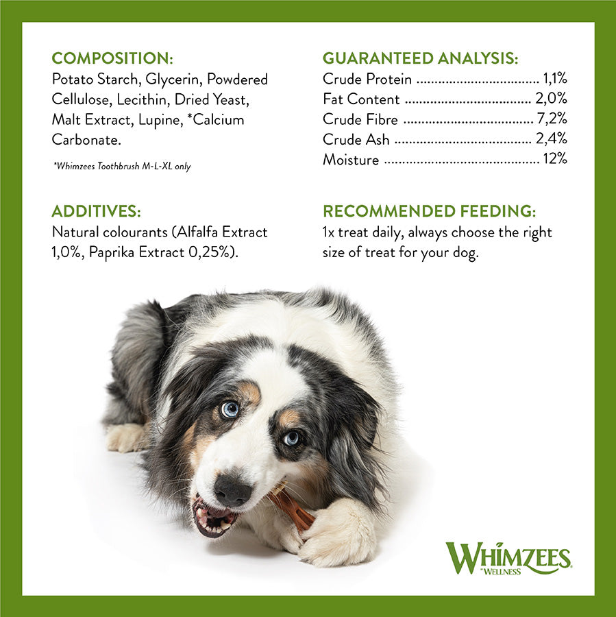 Whimzees Daily Dental Toothbrush For X Small Dogs 48 Pack 360g