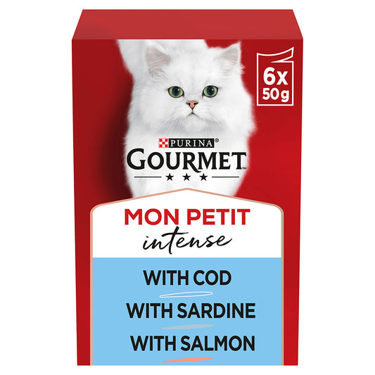 Gourmet Mon Petit Wet Cat Food Cod, Sardine & Salmon 6x50g