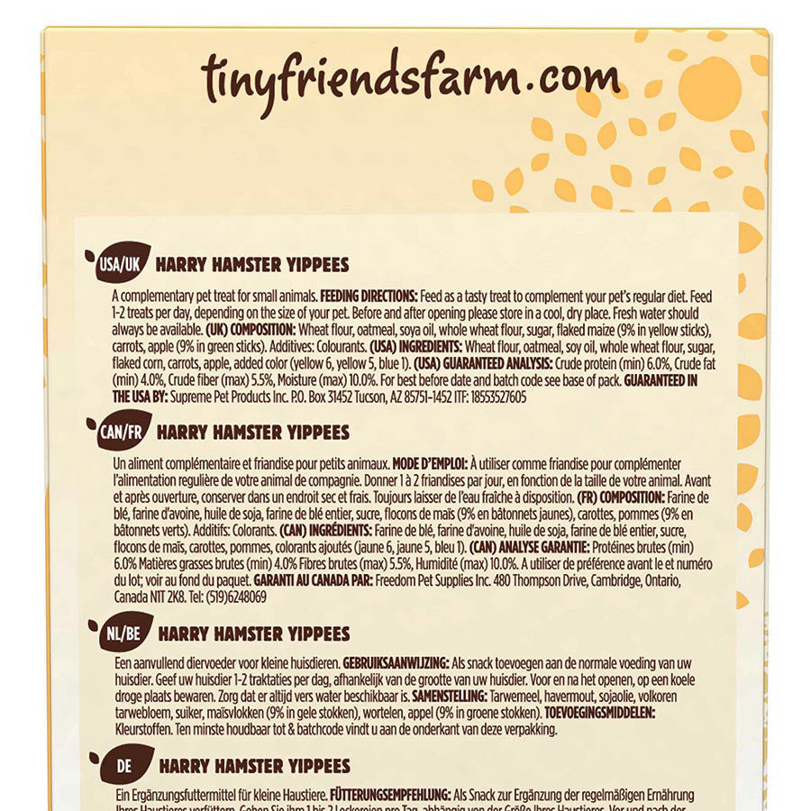 Tiny Friends Farm Harry Hamster Yippees Treats with Apple & Sweetcorn 120g