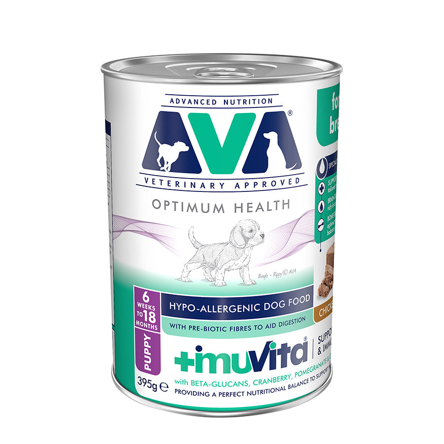 AVA Optimum Health Puppy Wet Dog Food Chicken Pâté 395g