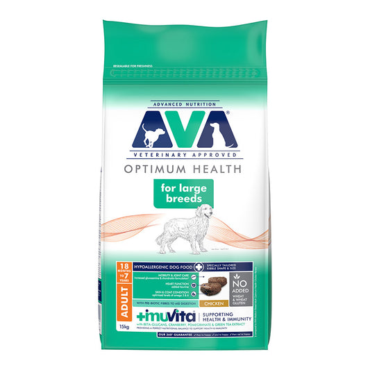 AVA Optimum Health Large Breed Adult Dry Dog Food Chicken 15kg