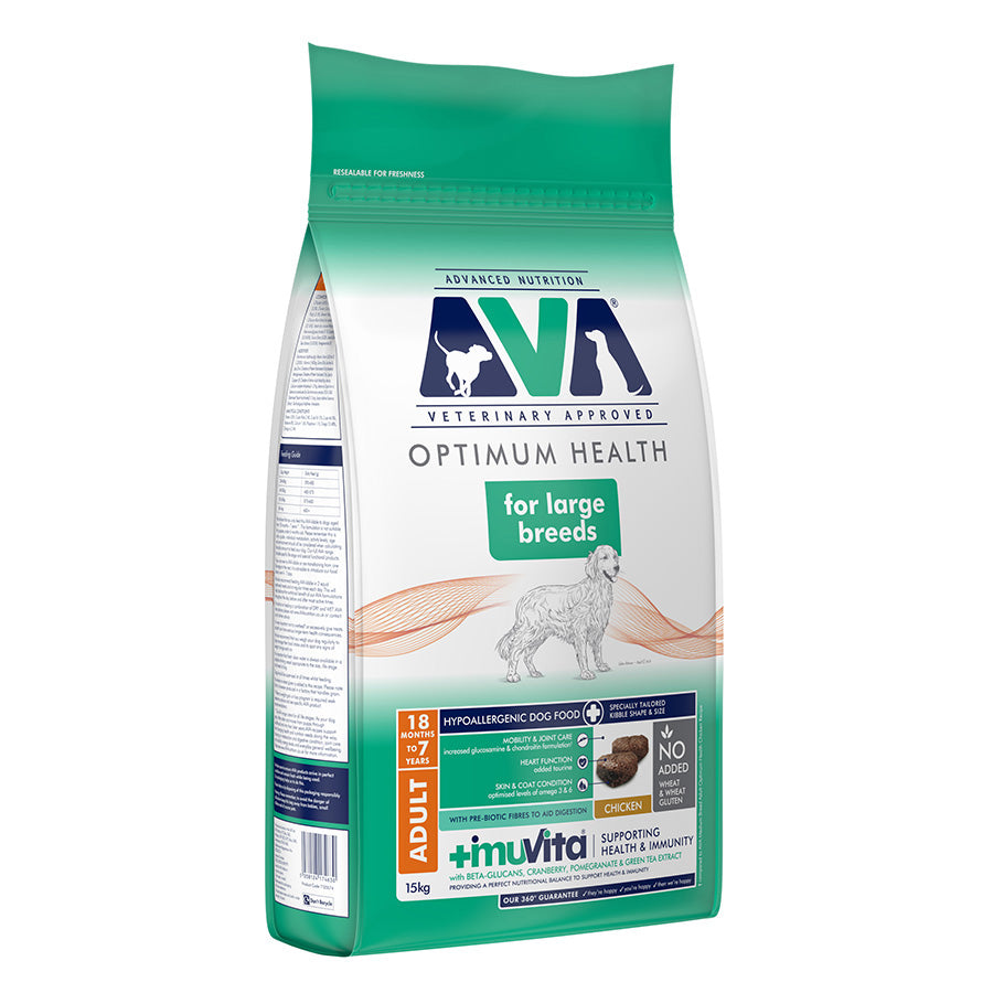 AVA Optimum Health Large Breed Adult Dry Dog Food Chicken 15kg