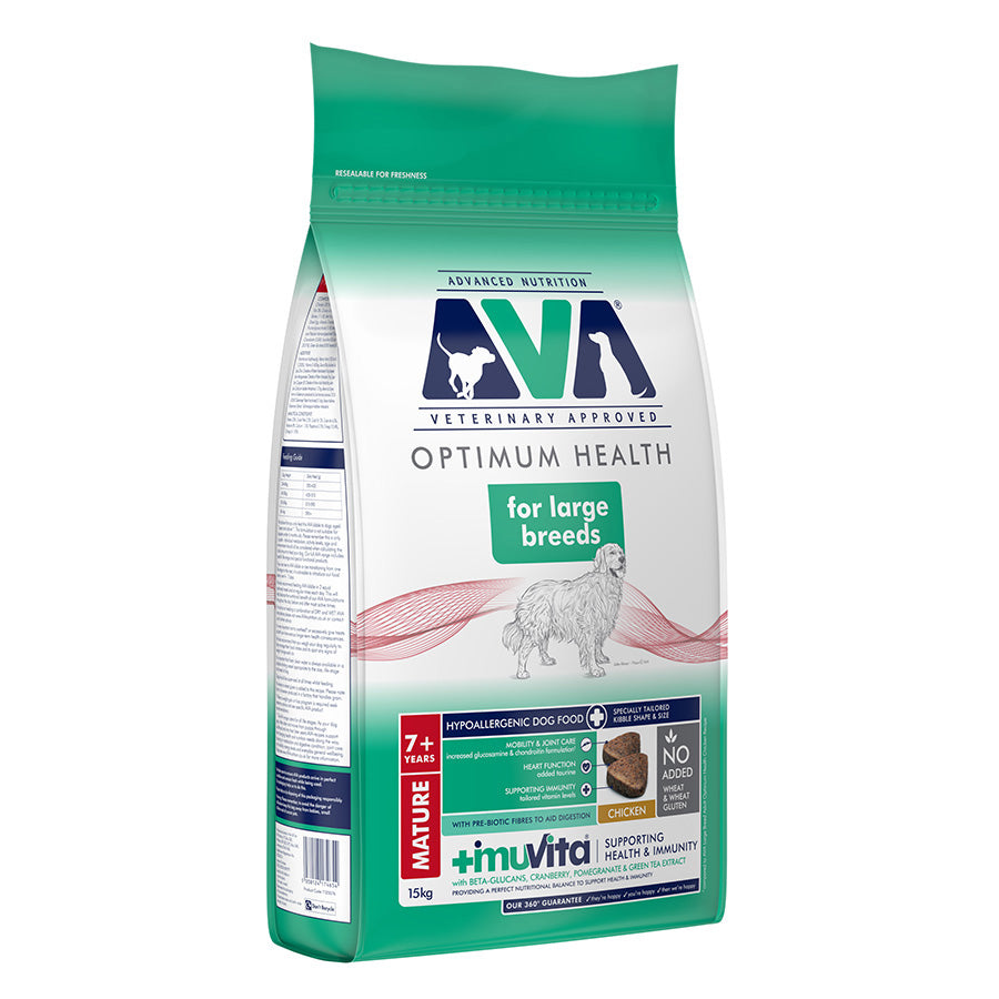 AVA Optimum Health Large Breed Senior Dry Dog Food Chicken 15kg