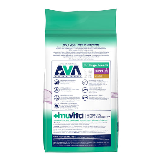 AVA Optimum Health Large Breed Puppy Dry Dog Food Chicken 15kg