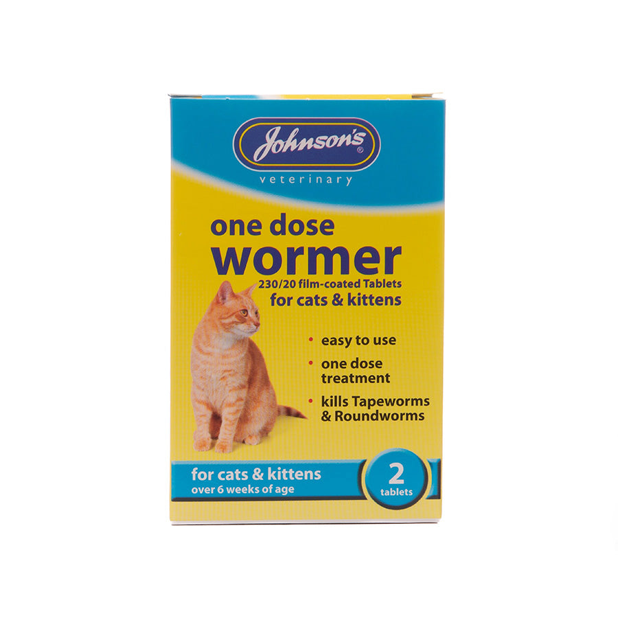 Johnsons One Dose Wormer For Cats & Kittens 2 Tablets