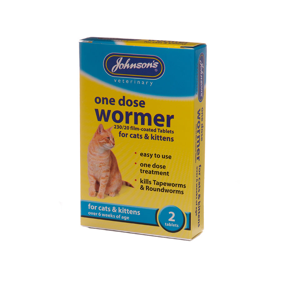 Johnsons One Dose Wormer For Cats & Kittens 2 Tablets