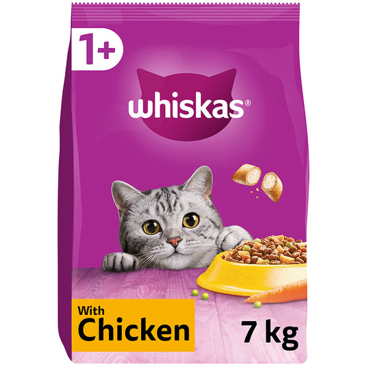 Whiskas 1+ Dry Adult Cat Food Chicken 7kg