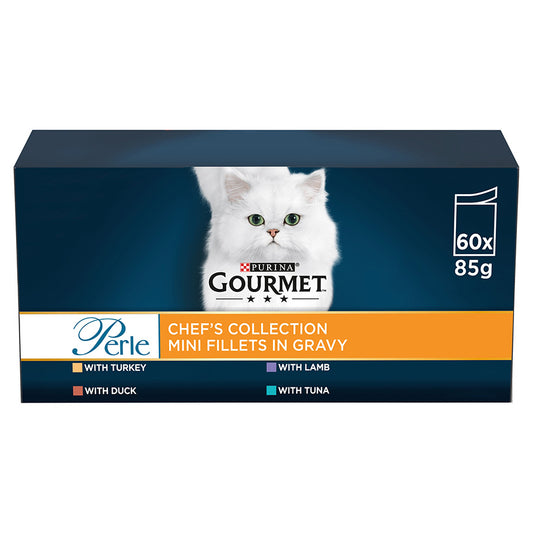 Gourmet Perle Cat Food Chefs Collection Mixed 60x85g