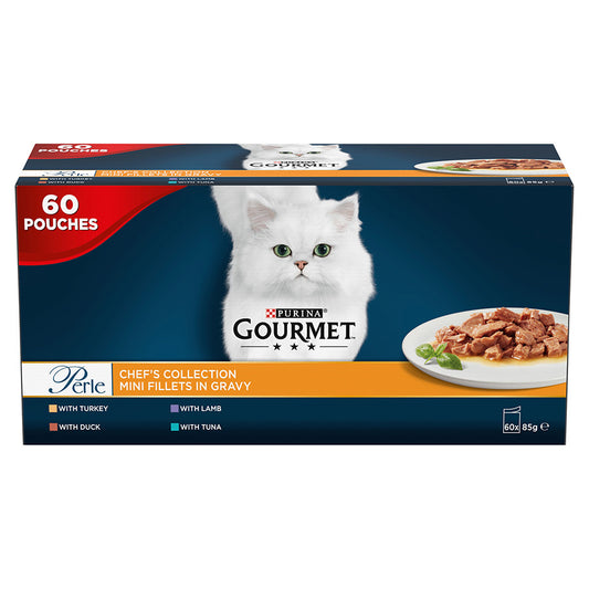 Gourmet Perle Cat Food Chefs Collection Mixed 60x85g
