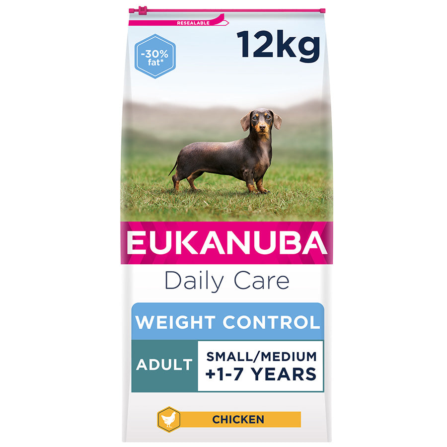 Eukanuba Daily Care Weight Control Small & Medium Adult Dry Dog Food Chicken 12kg