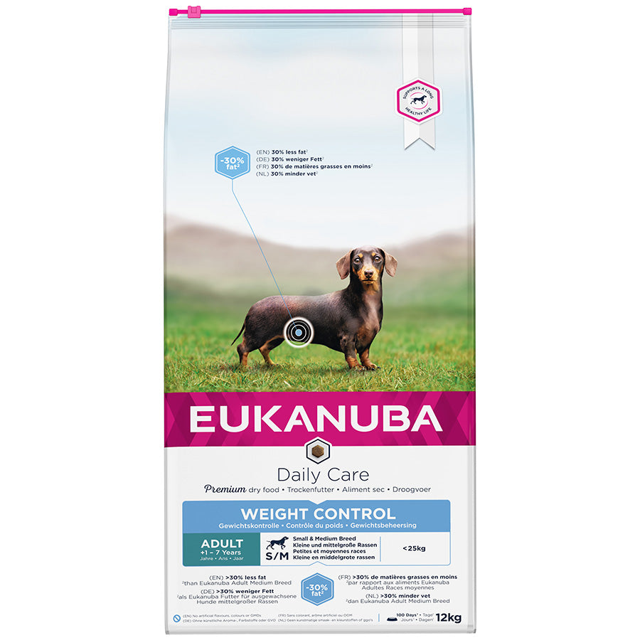 Eukanuba Daily Care Weight Control Small & Medium Adult Dry Dog Food Chicken 12kg