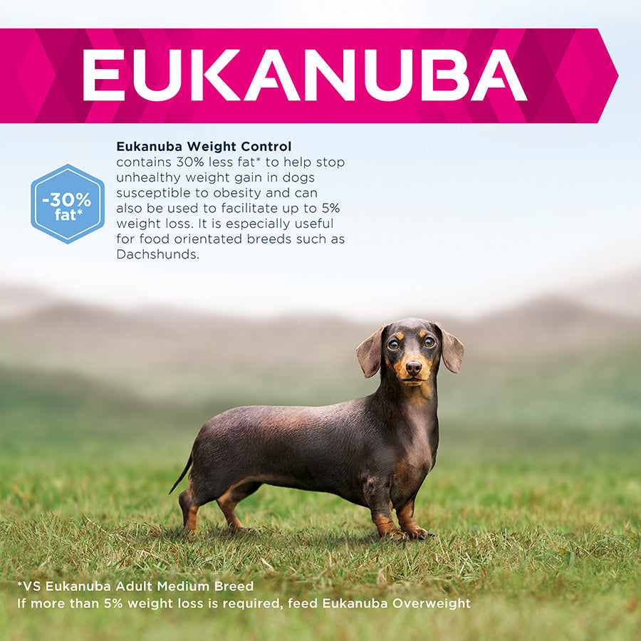 Eukanuba Daily Care Weight Control Small & Medium Adult Dry Dog Food Chicken 12kg