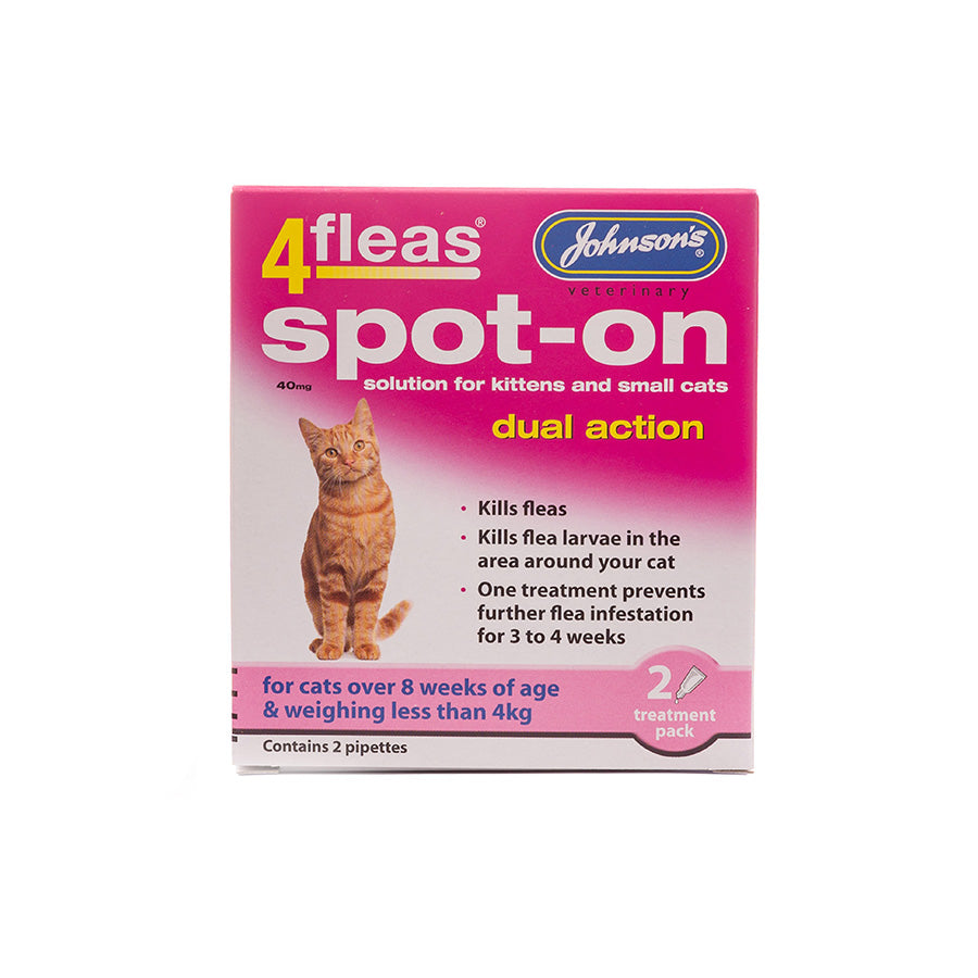 Johnsons 4fleas Spot-On For Cats & Kittens up to 4kg 2 Pack