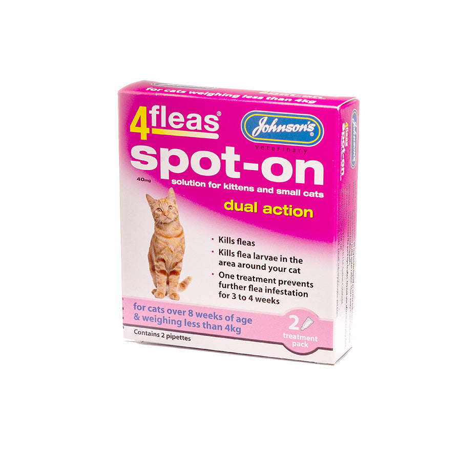 Johnsons 4fleas Spot-On For Cats & Kittens up to 4kg 2 Pack