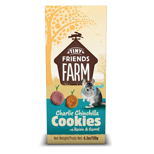 Tiny Friends Farm Charlie Chinchilla Cookies Treats with Raisin & Carrot 120g