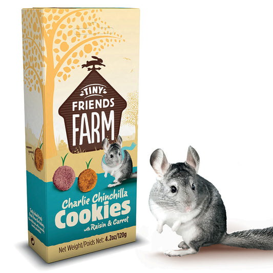 Tiny Friends Farm Charlie Chinchilla Cookies Treats with Raisin & Carrot 120g