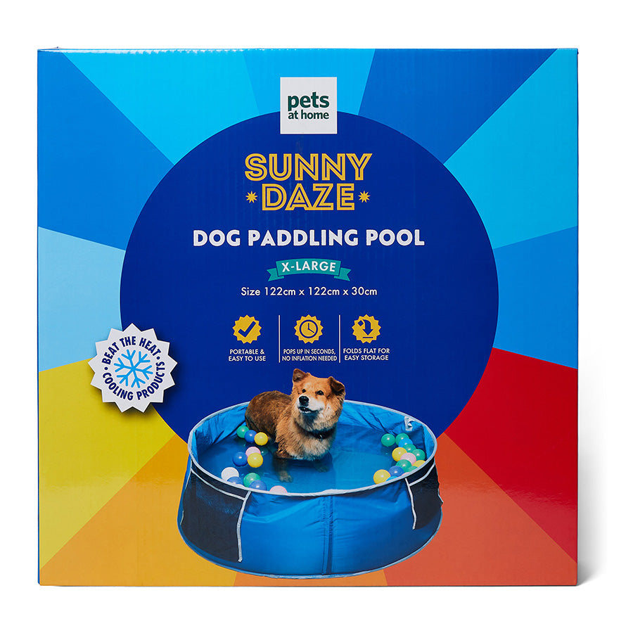 Sunny Daze Dog Paddling Pool Blue