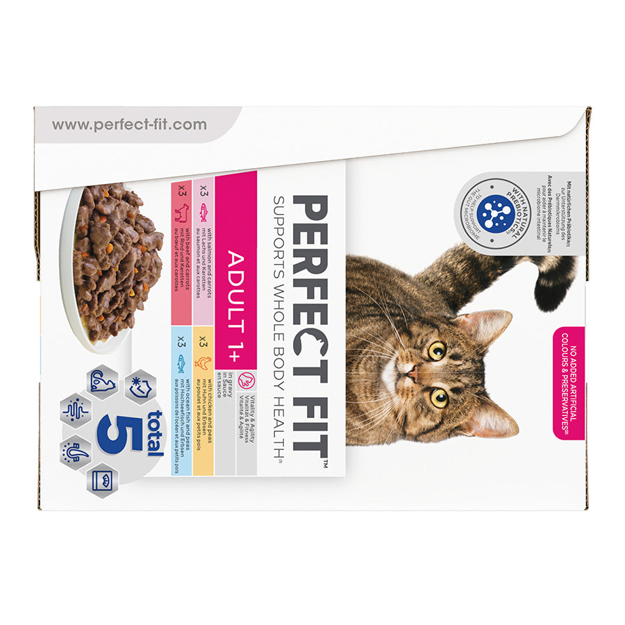 Perfect Fit Advanced Nutrition Wet Adult Cat Food Mixed In Gravy 12x85g