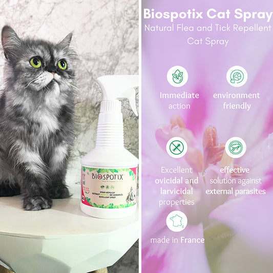 BIOGANCE Biospotix Natural Flea & Tick Repellent Cat Spray 500ml
