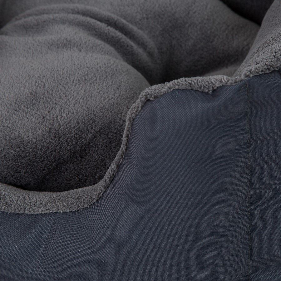 Pets at Home Fleece Square Dog Bed Charcoal Small