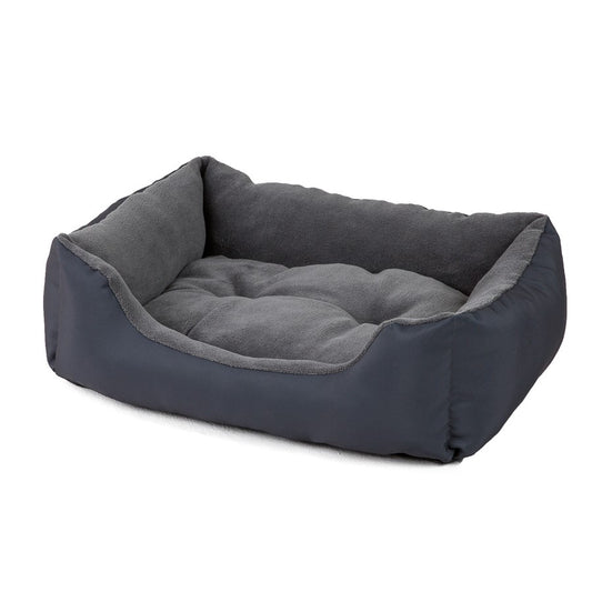 Pets at Home Fleece Square Dog Bed Charcoal Medium