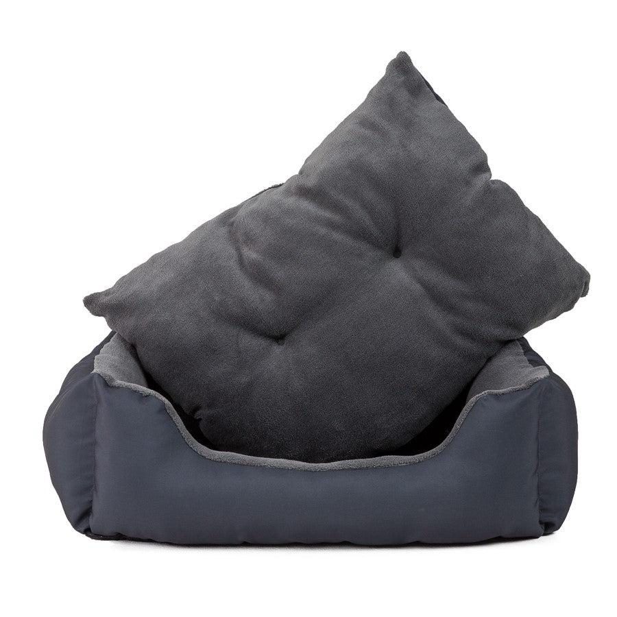 Pets at Home Fleece Square Dog Bed Charcoal Medium