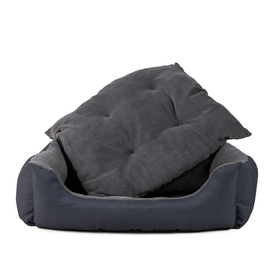Pets at Home Fleece Square Dog Bed Charcoal Large
