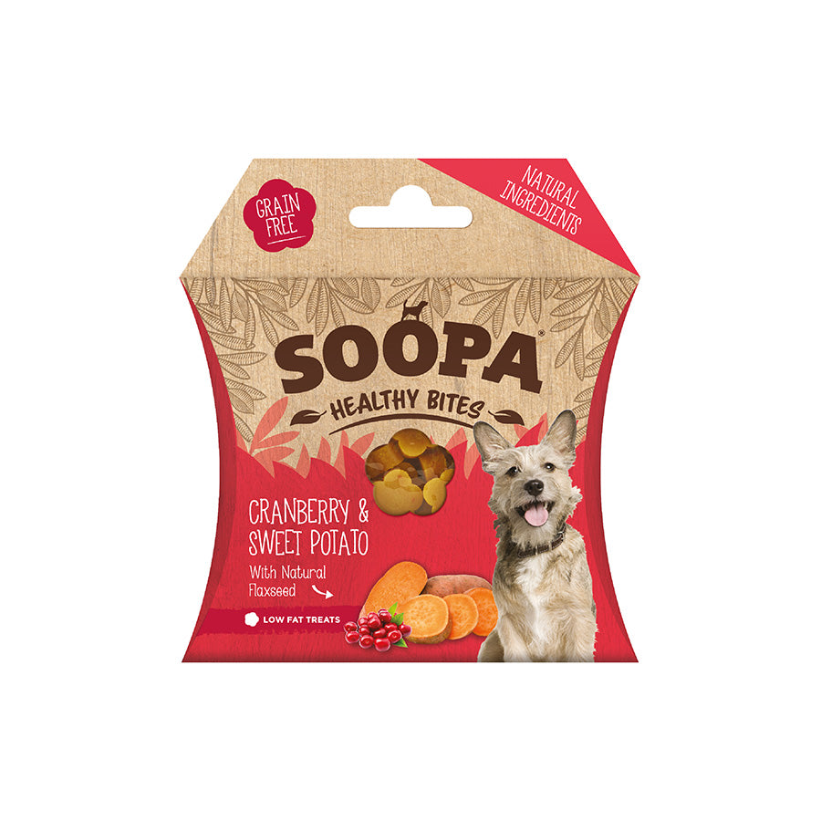 Soopa Healthy Bites Dog Treat Cranberry & Sweet Potato 50g