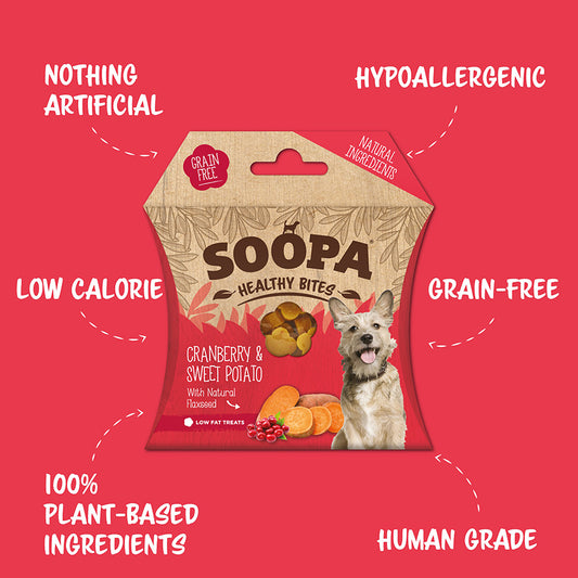 Soopa Healthy Bites Dog Treat Cranberry & Sweet Potato 50g