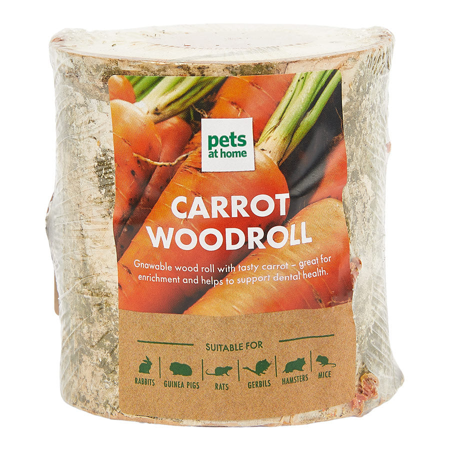 Pets at Home Small Animal Wood Roll Treats Carrot/Parsley