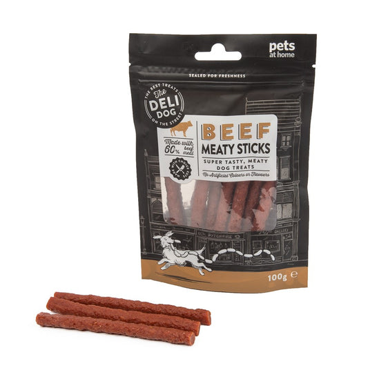 The Deli Dog Beef Meaty Stick Dog Treats 100g