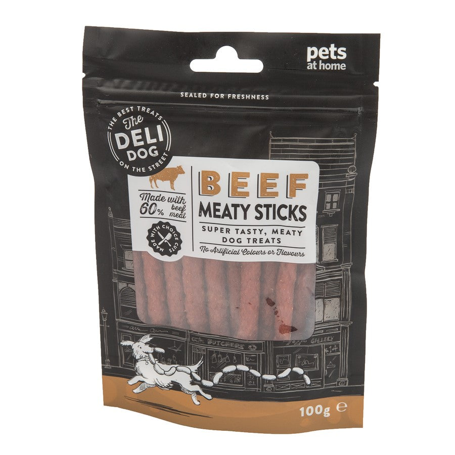 The Deli Dog Beef Meaty Stick Dog Treats 100g