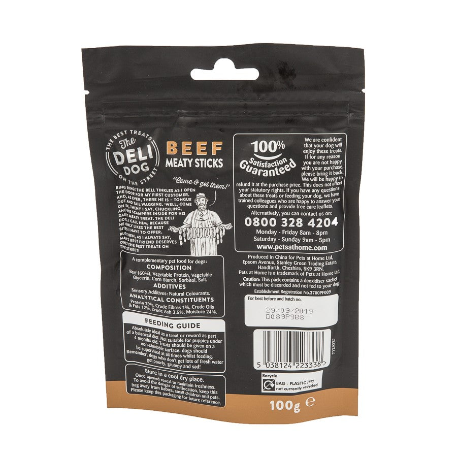 The Deli Dog Beef Meaty Stick Dog Treats 100g