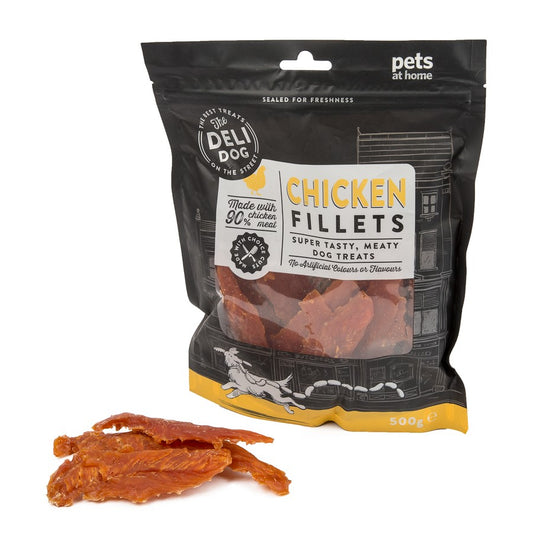 The Deli Dog Chicken Fillets Dog Treats 500g