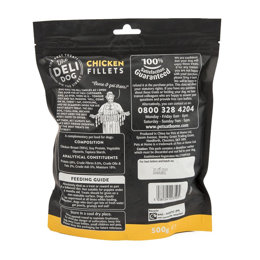 The Deli Dog Chicken Fillets Dog Treats 500g