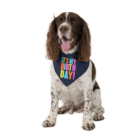 Party Dog Birthday Bandana Dog Navy Medium/Large