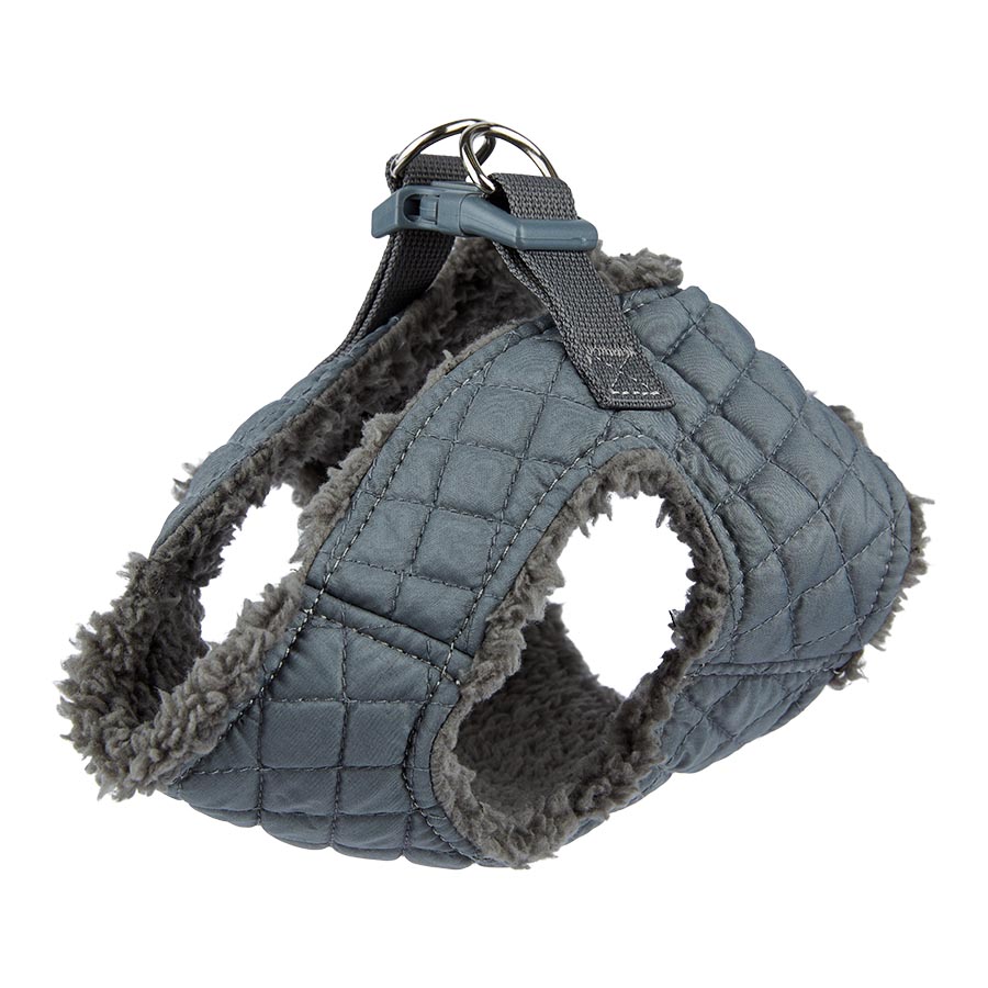 Pets at Home Quilted Shearling Dog Harness Grey Small