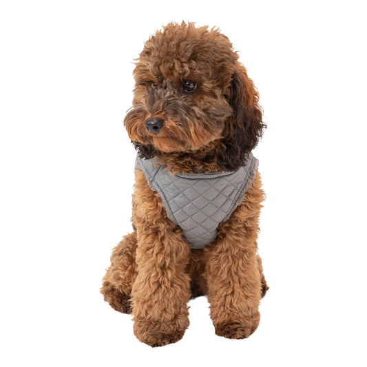 Pets at Home Quilted Shearling Dog Harness Grey Medium