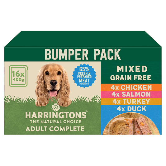 Harringtons Grain Free Wet Dog Food Mixed Selection 16x400g