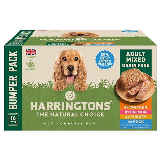 Harringtons Grain Free Wet Dog Food Mixed Selection 16x400g