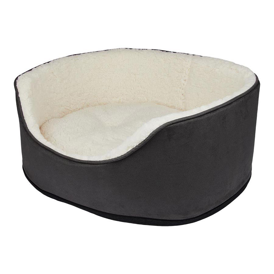 Pets at Home Teddy Oval Dog Bed Dark Grey
